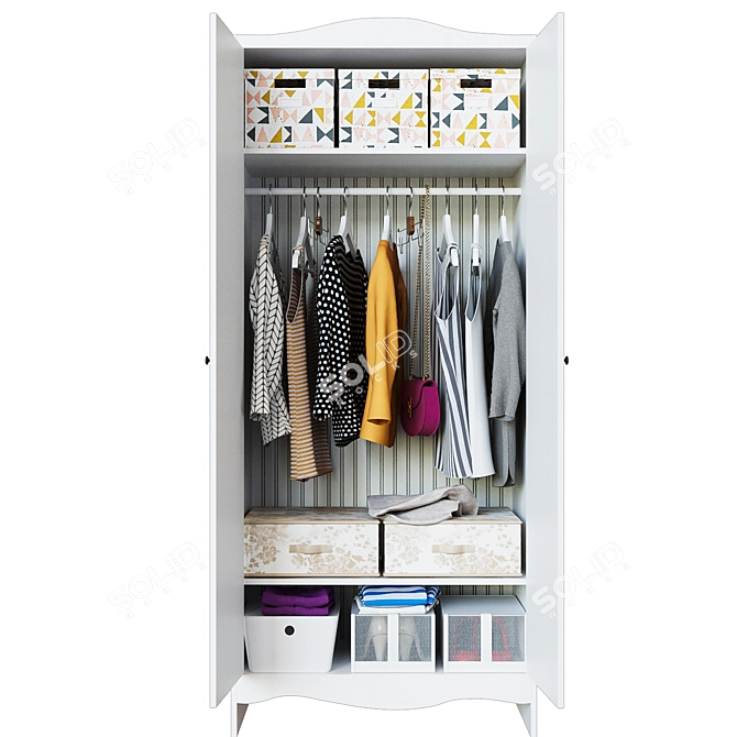 SMOGERA Wardrobe - White, Minimalist Design 3D model image 3