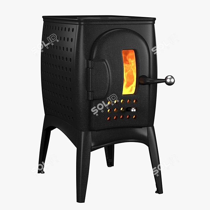 Austroflamm G1: Oval Cast Iron Stove for Cozy Ambiance 3D model image 4