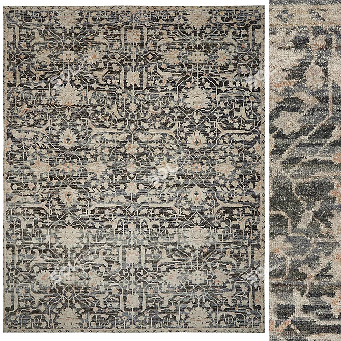Elegance in the Weave: Orleans Hand-Knotted Rug 3D model image 1