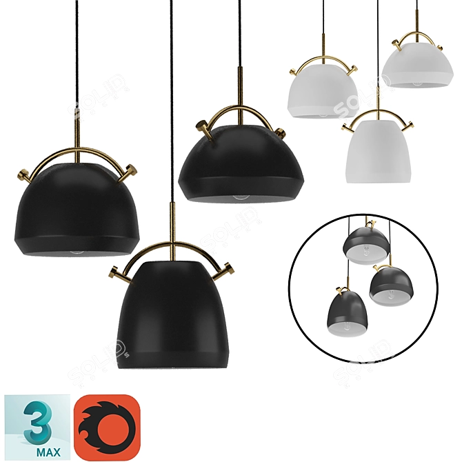 Scandinavian Style Ceiling Pendant 3D model image 5