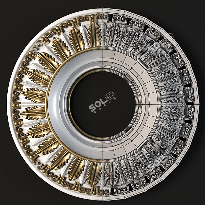 Elegant CNC Ceiling Rosette 3D model image 3