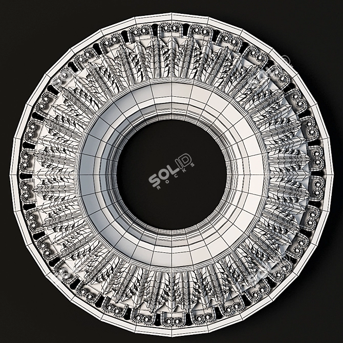 Elegant CNC Ceiling Rosette 3D model image 4