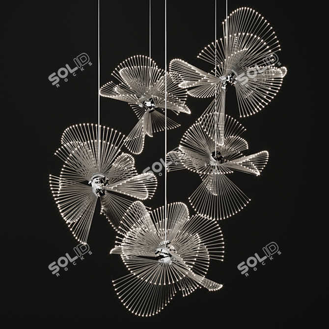 Artistic Palm Grove Chandelier 3D model image 1