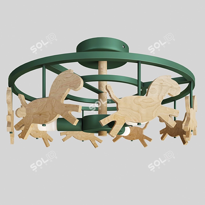 Scandinavian Style Pony Chandelier 3D model image 2