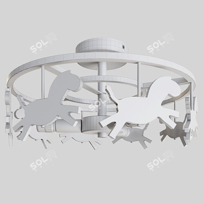 Scandinavian Style Pony Chandelier 3D model image 5