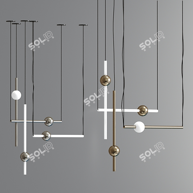 Modern Suspension Pendant Collection 3D model image 3