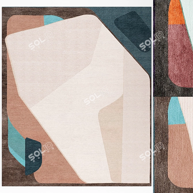 Abstract Elegance Rug Set 3D model image 2