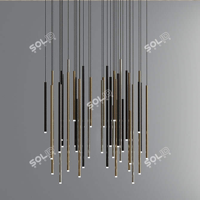 Modern Geometric LED Pendant Light 3D model image 2