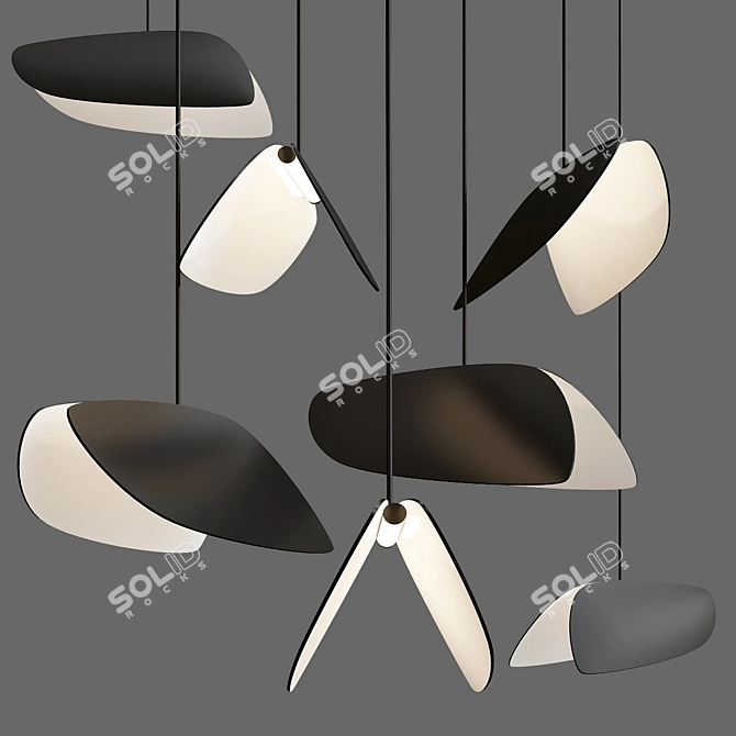 Papillon LED Suspension - Elegant Illumination 3D model image 2