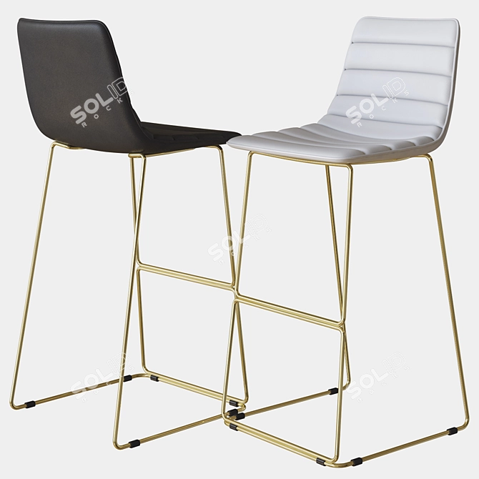 Elegant Adele Bar Chair 3D model image 1