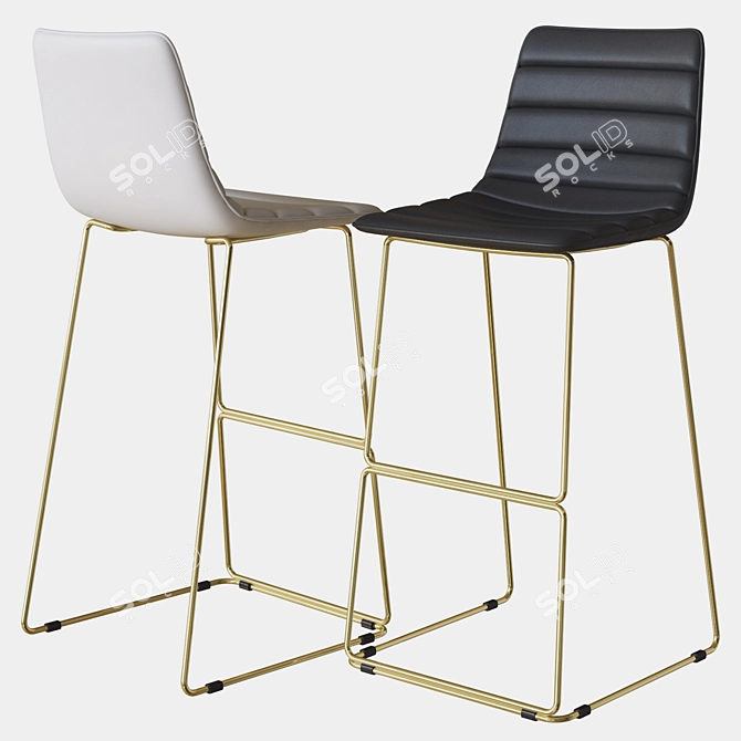 Elegant Adele Bar Chair 3D model image 2