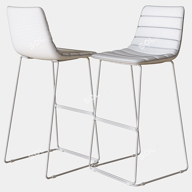 Elegant Adele Bar Chair 3D model image 3