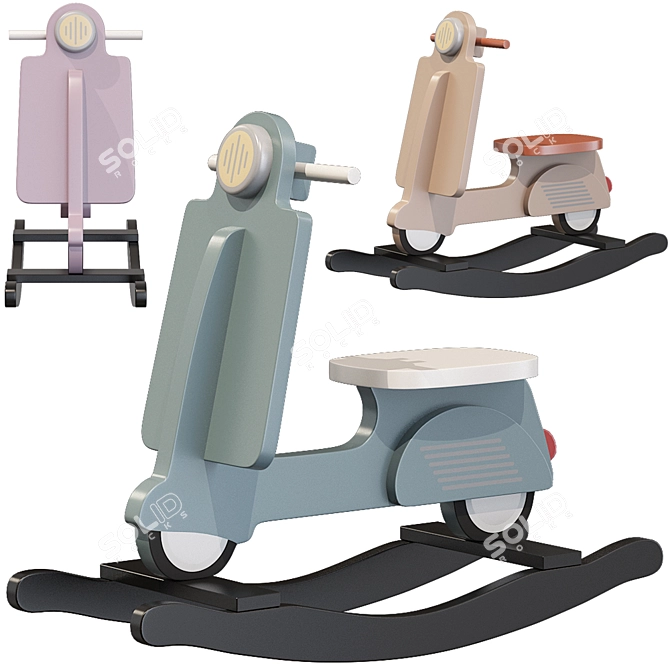Childhome Rocking Scooter: Fun Rock 'n' Roll! 3D model image 1