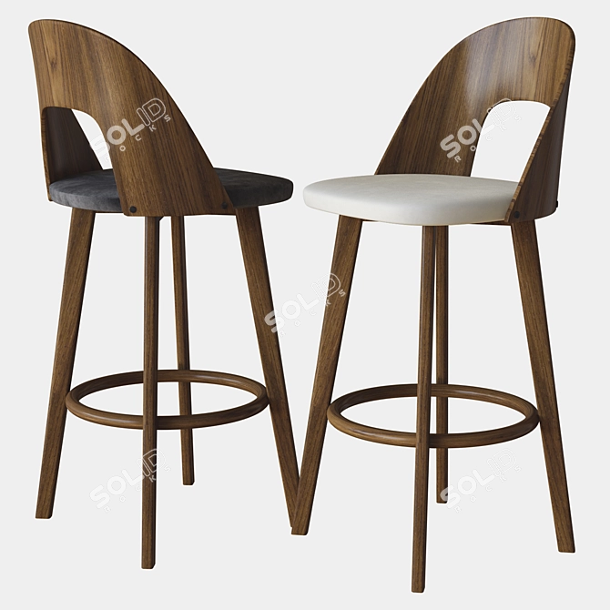 Sleek Walnut Barstool: Anton
Elegant Zuo Anton Barstool
Modern and Stylish Walnut Barstool 3D model image 2