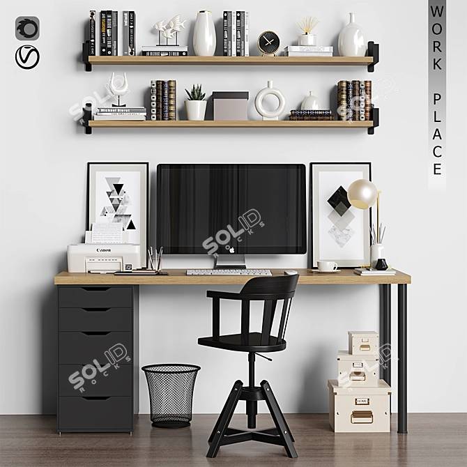 Ikea 2015 Work Place Unit 3D model image 1