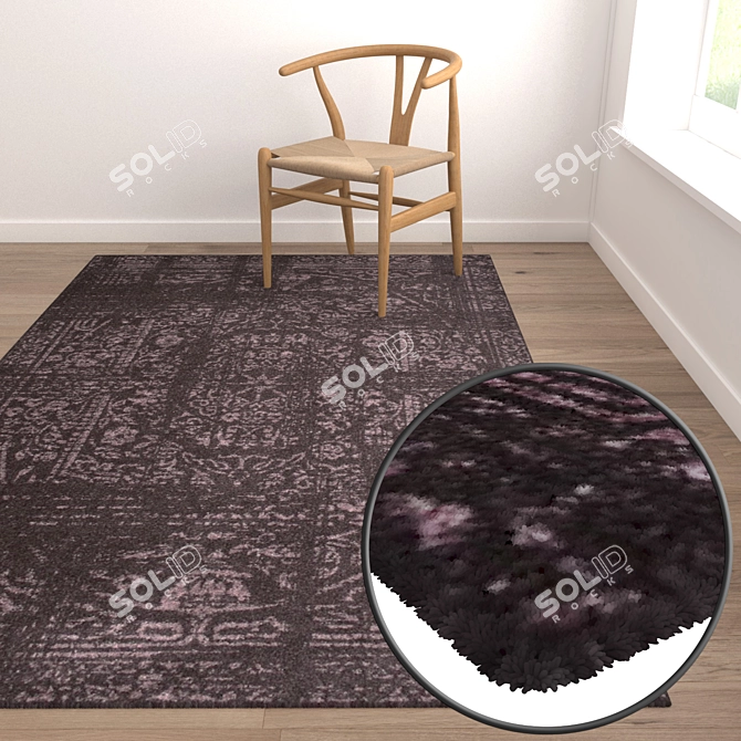 Luxury Set of Carpets: High-Quality Textures 3D model image 5