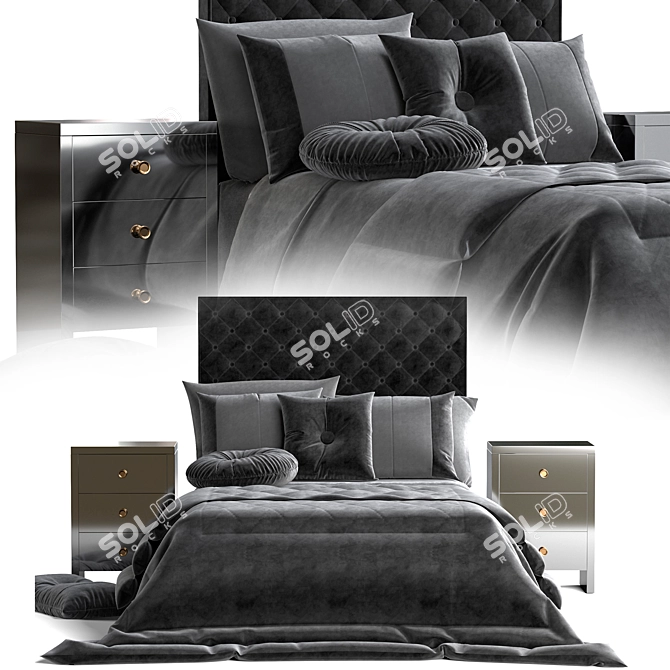 Silver Dreams Duvet Bed Set 3D model image 2