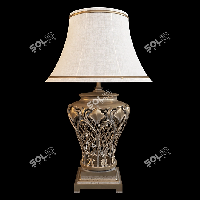 Elegant Open-Lace Table Lamp 3D model image 2