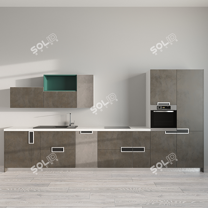 Modern Kitchen Marya Spark 1 3D model image 1