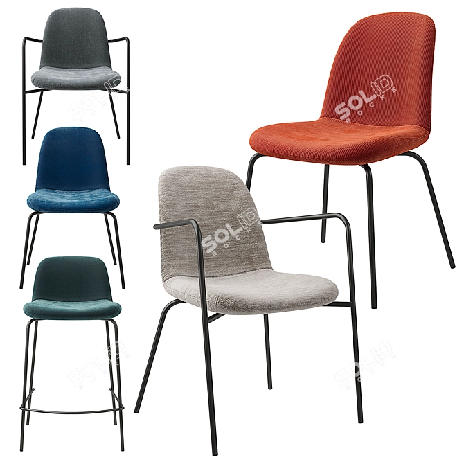 Tibby Chair Set: Various Textures 3D model image 1