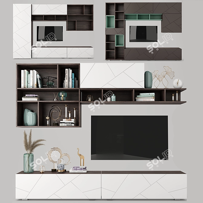 Lazurit Selesta TV Wall Unit 3D model image 1