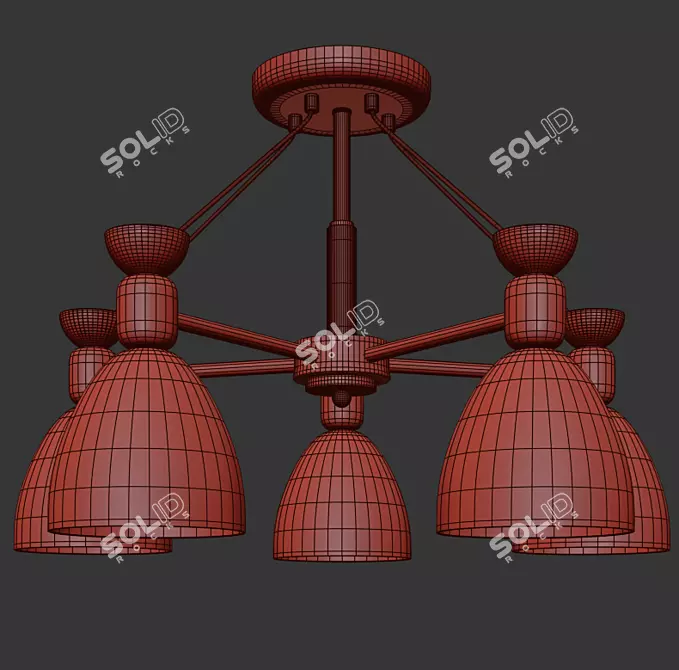 Elegant Freya Delia Pendant Light 3D model image 2