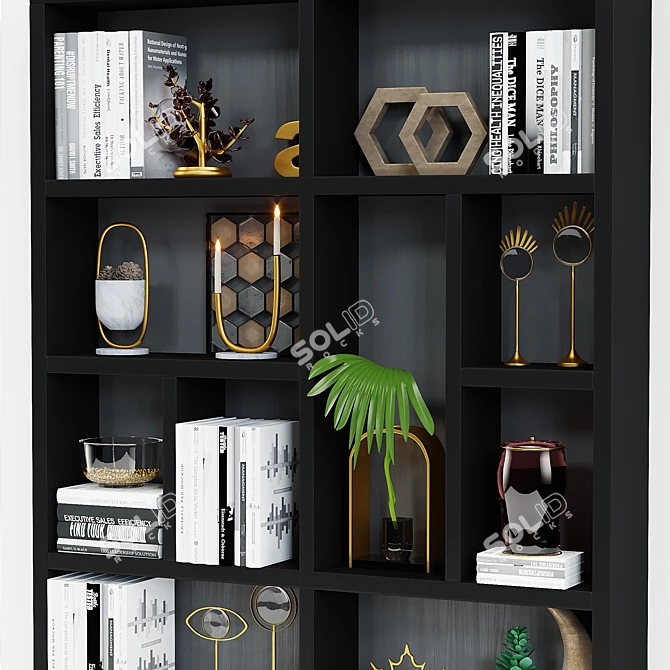 Title: Contemporary Decorative Shelving 3D model image 2