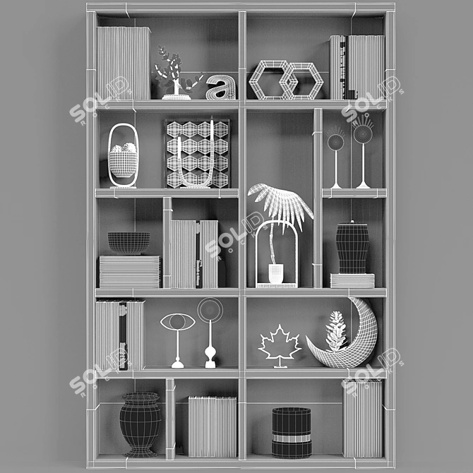 Title: Contemporary Decorative Shelving 3D model image 4