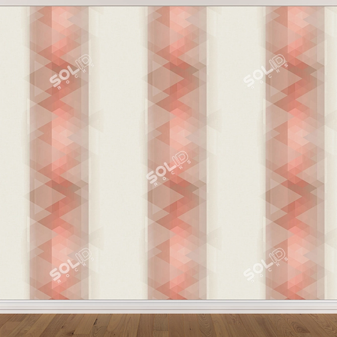 Seamless Wallpaper Set: 3 Colors 3D model image 2