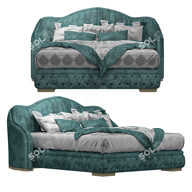 Elegant Smeraldo Zanaboni Bed 3D model image 1