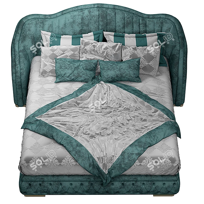 Elegant Smeraldo Zanaboni Bed 3D model image 2