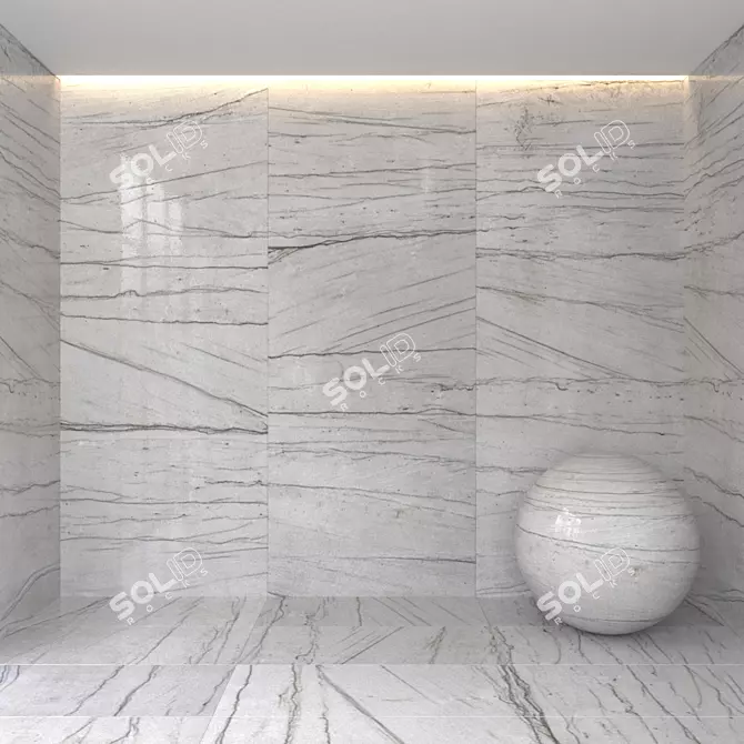 Luna Taupe Marble Tile: Elegant and Versatile 3D model image 1