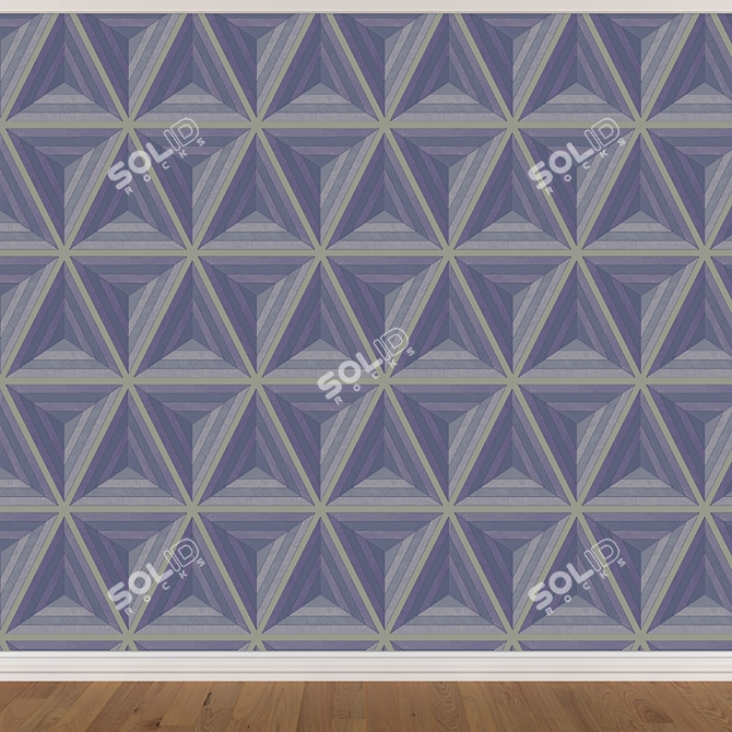 Seamless Wallpaper Set in 3 Colors 3D model image 4