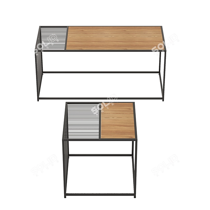 Elegant 50 cm Table in 2 Sizes 3D model image 2