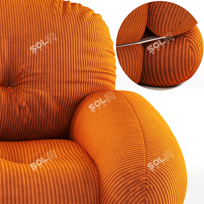 Piazzesi Orange Armchair: Italian Design, Vintage Vibes 3D model image 5