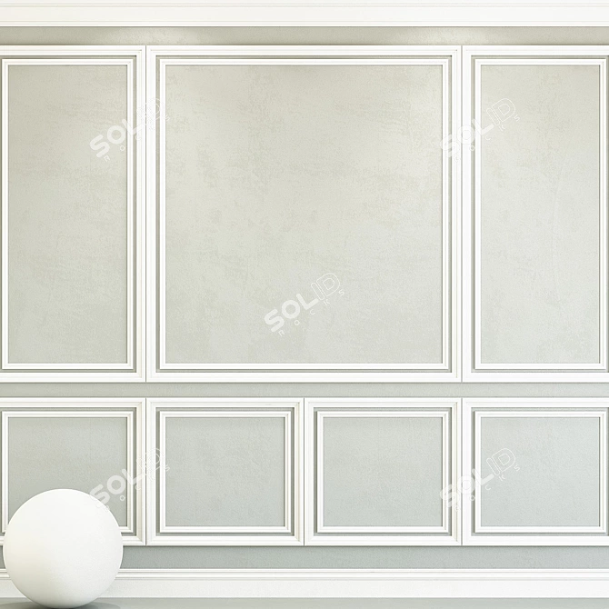 Elegant Molding Decorative Plaster 3D model image 1