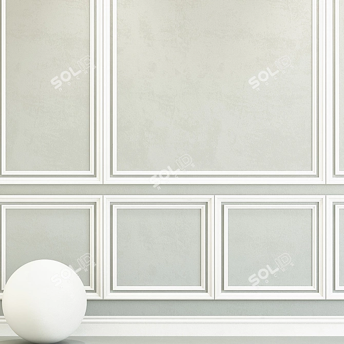 Elegant Molding Decorative Plaster 3D model image 2