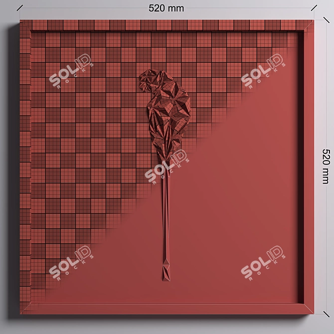 Elegant Paper Art Print 3D model image 2