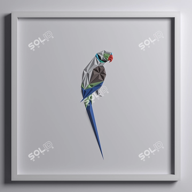 Elegant Paper Art Print 3D model image 3