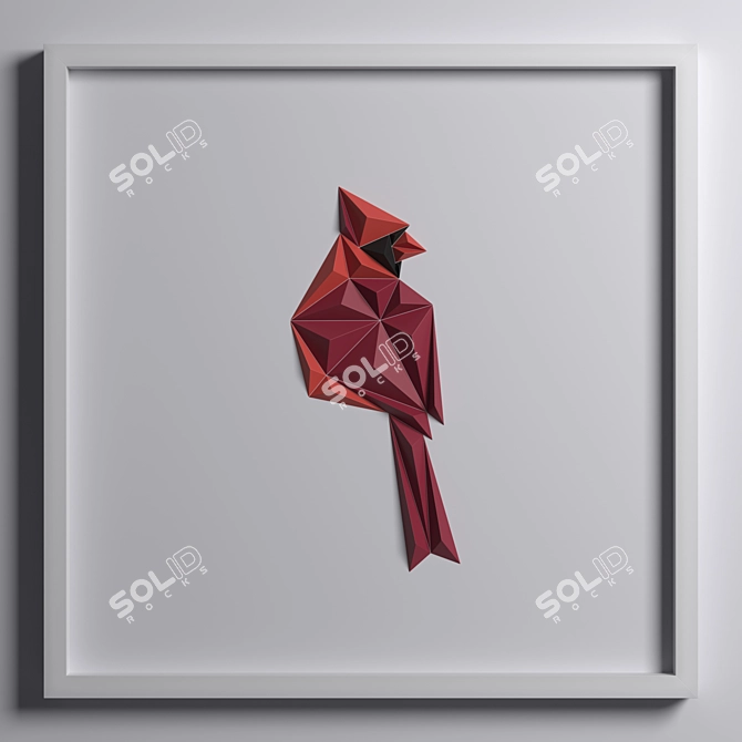 Elegant Paper Art Print 3D model image 4