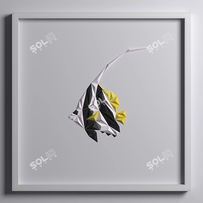 Elegant Paper Art Print 3D model image 5