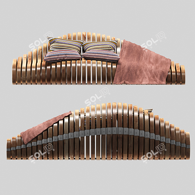 2015 Outdoor Bench: Stylish and Comfortable 3D model image 2