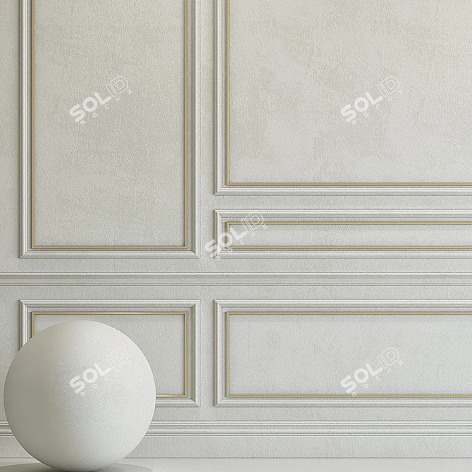 Eider White Decorative Plaster with Molding 3D model image 2