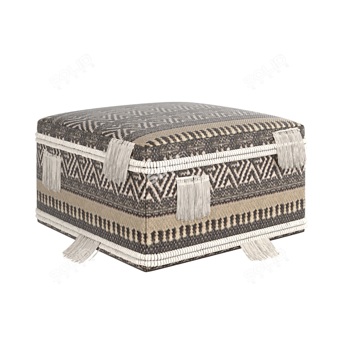 Bohemian Tribal Pouf 3D model image 1