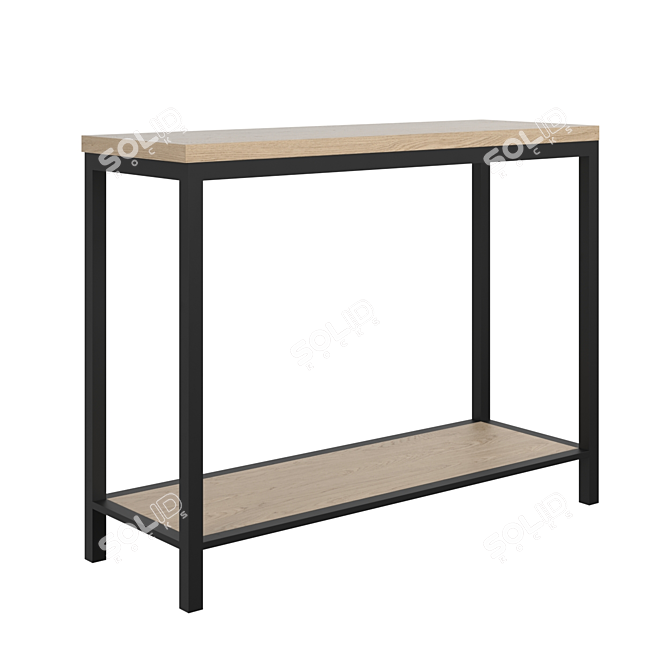Industrial Steel Console Table 3D model image 1