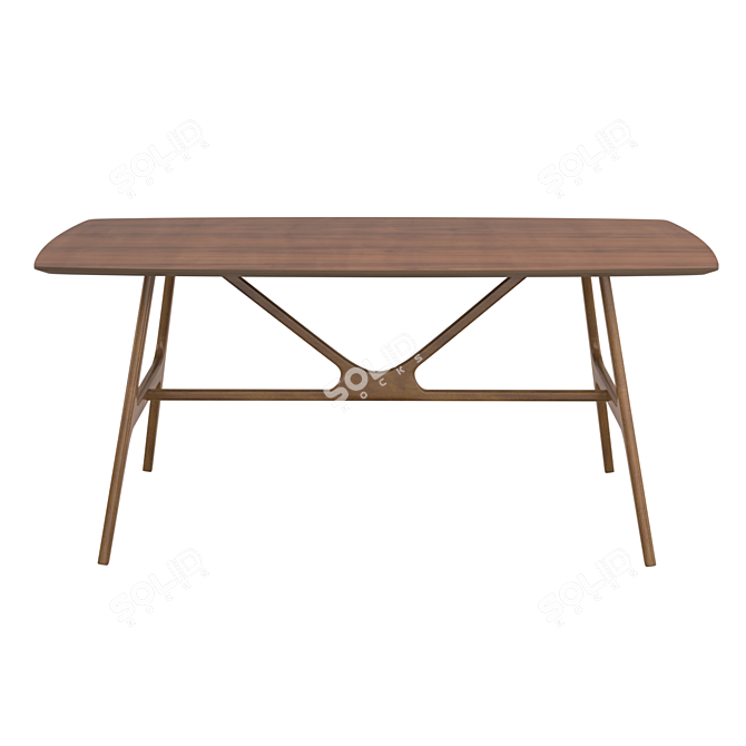 Elegant Travis Dining Table - Modern & Spacious 3D model image 2
