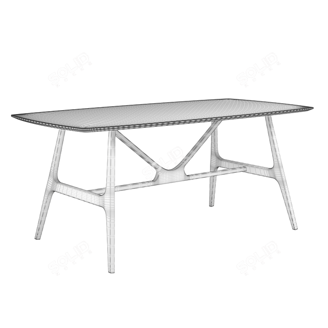 Elegant Travis Dining Table - Modern & Spacious 3D model image 4