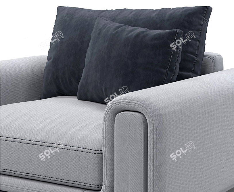 Stylish Roche Bobois Underline Loveseat: The Ultimate Modern Comfort 3D model image 2