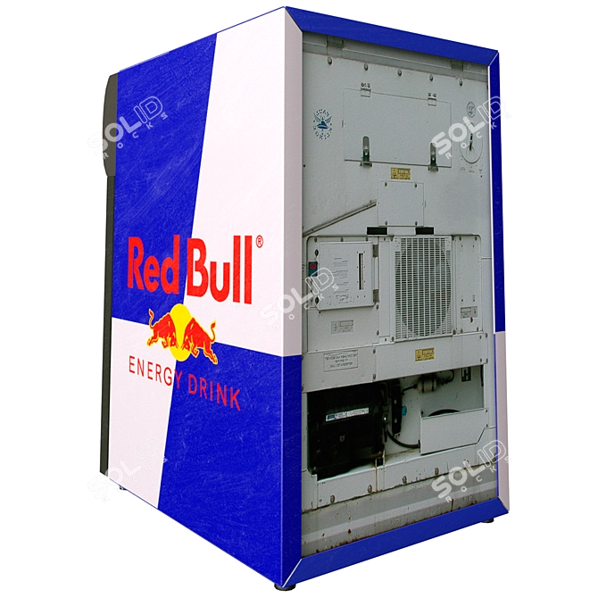 Title: Red Bull Mini Fridge: Low Poly Design 3D model image 4