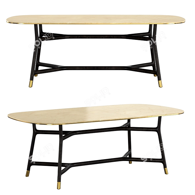 Elegant Joyce Piano Marble Table 3D model image 2